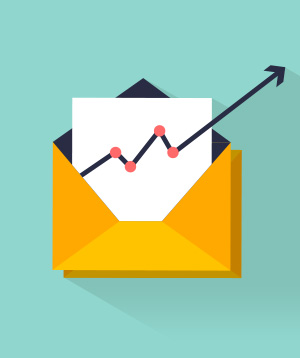 Chart of email marketing metrics going up