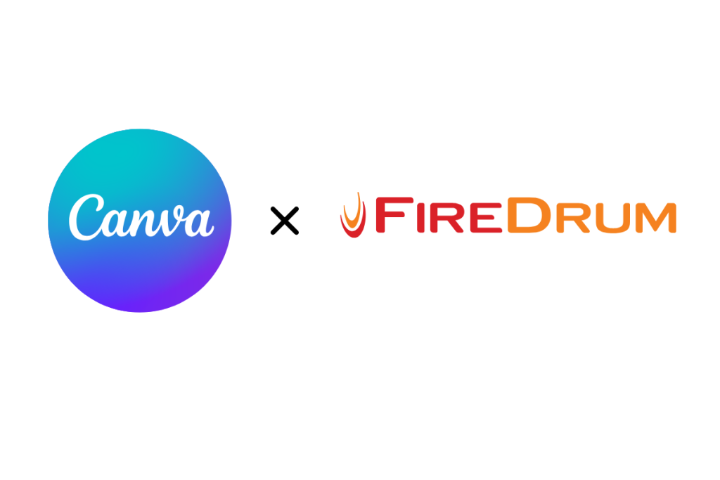 Canva and FireDrum Email Marketing logos above an email design workflow